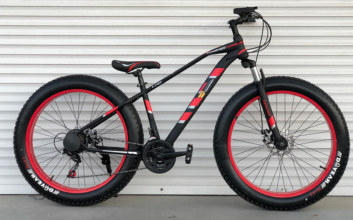 Фотографія Велосипед Toprider Fat 720 26" (2021) розмір M, Червоний